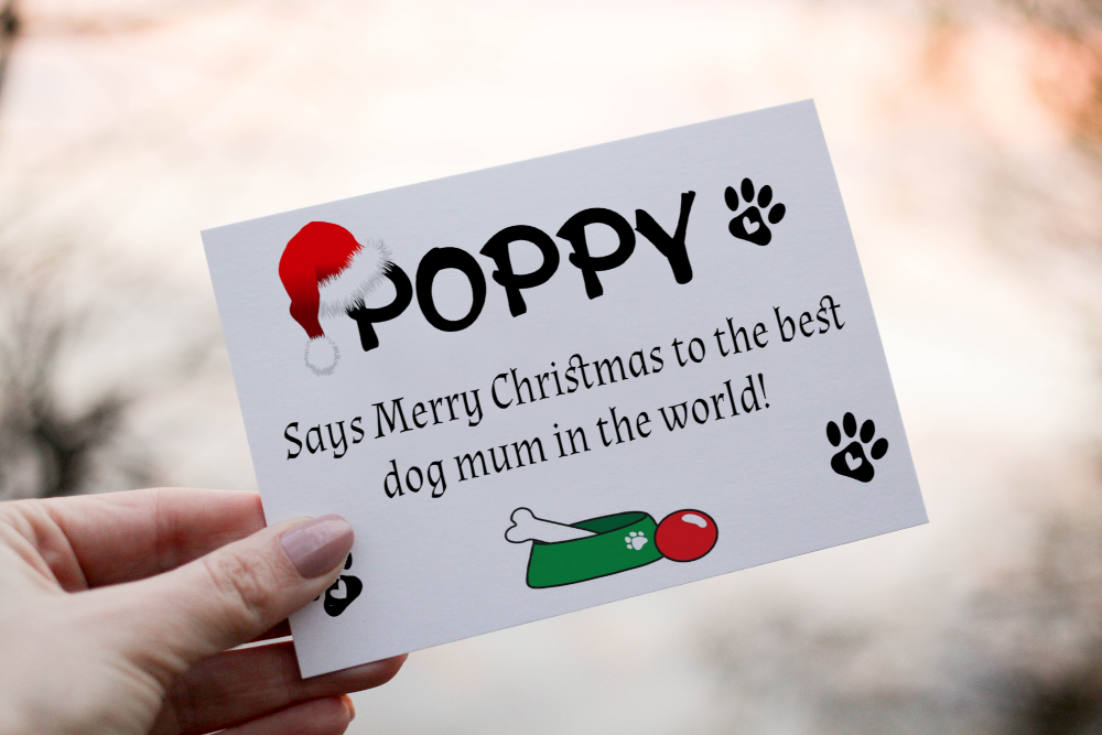 Dog Mum Christmas Card, Mum Christmas Card, Personalized Card